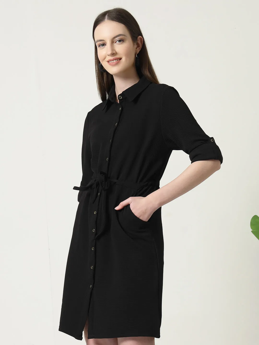 Style Quotient Women Black Knit dress
