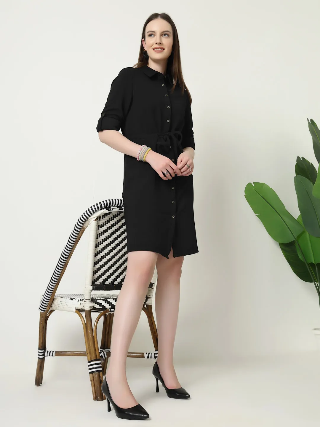 Style Quotient Women Black Knit dress