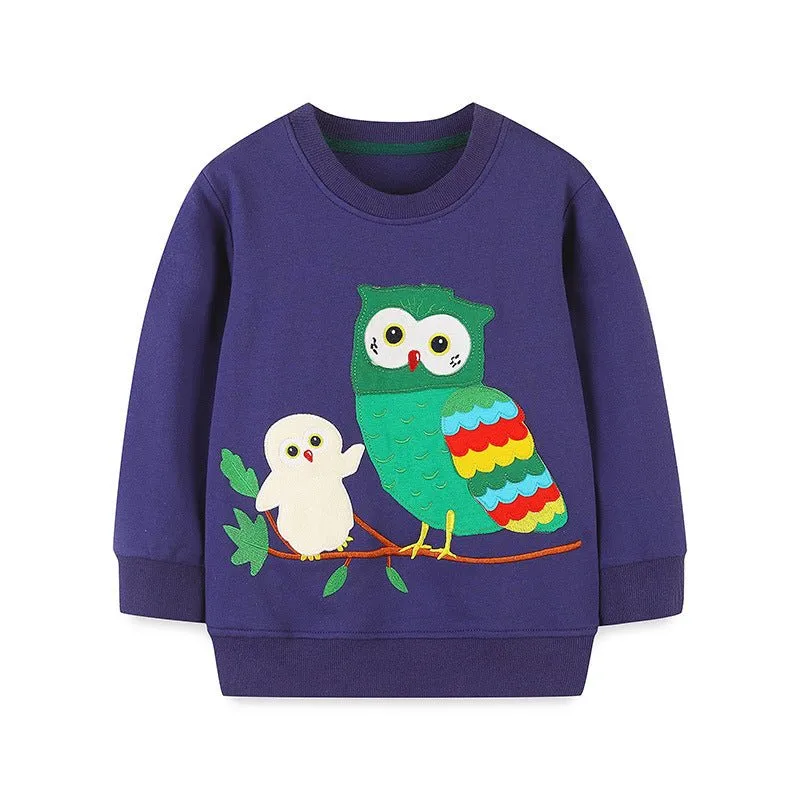 Toddler/Kid's Cartoon Adorable Owl Design Sweatshirt