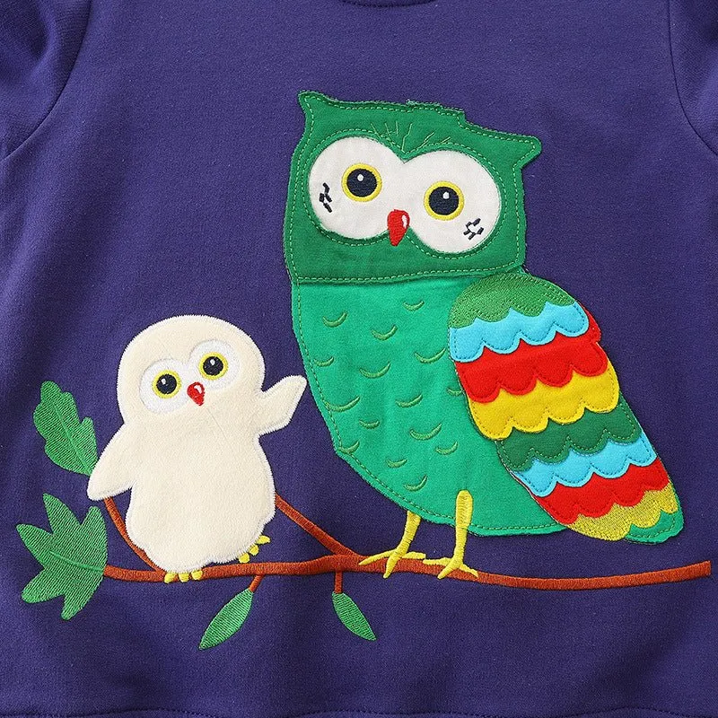 Toddler/Kid's Cartoon Adorable Owl Design Sweatshirt
