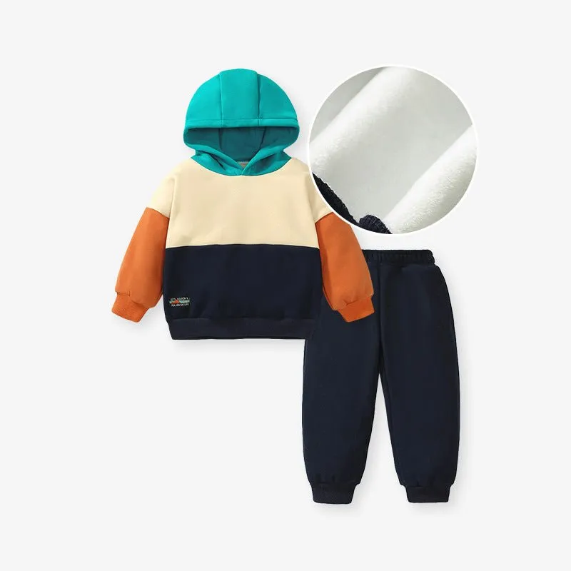 Toddler/Kid's Hooded Cotton Top with Pants Set