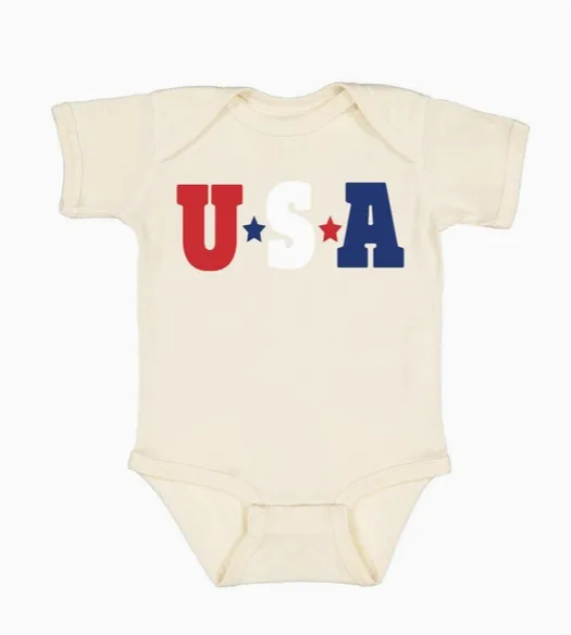 USA Multi Short Sleeve Bodysuit