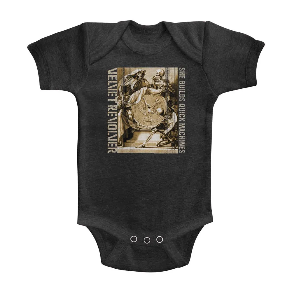 Velvet Revolver Quick Machines Baby Heather Bodysuit