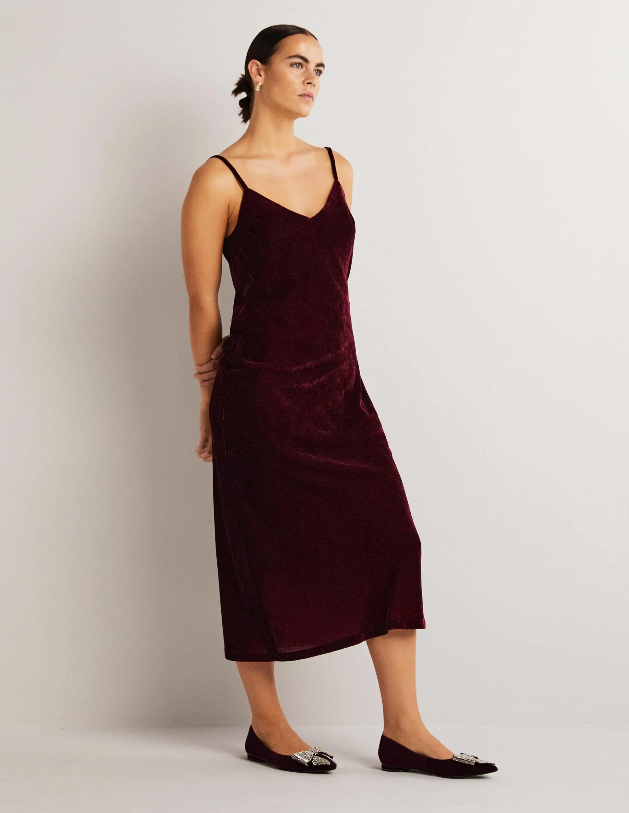 Velvet Slip Dress-Ruby Ring