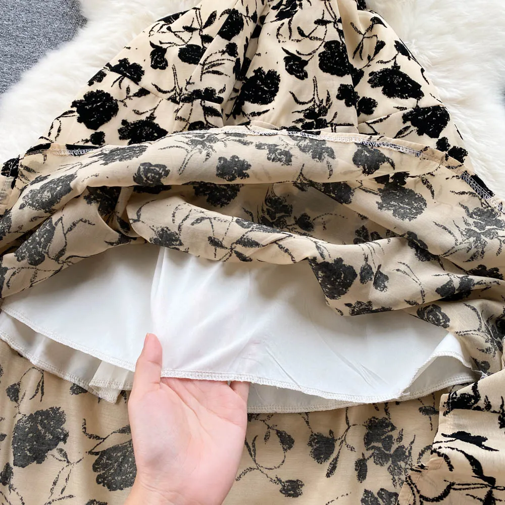 Vintage Floral Printed Slip Dress