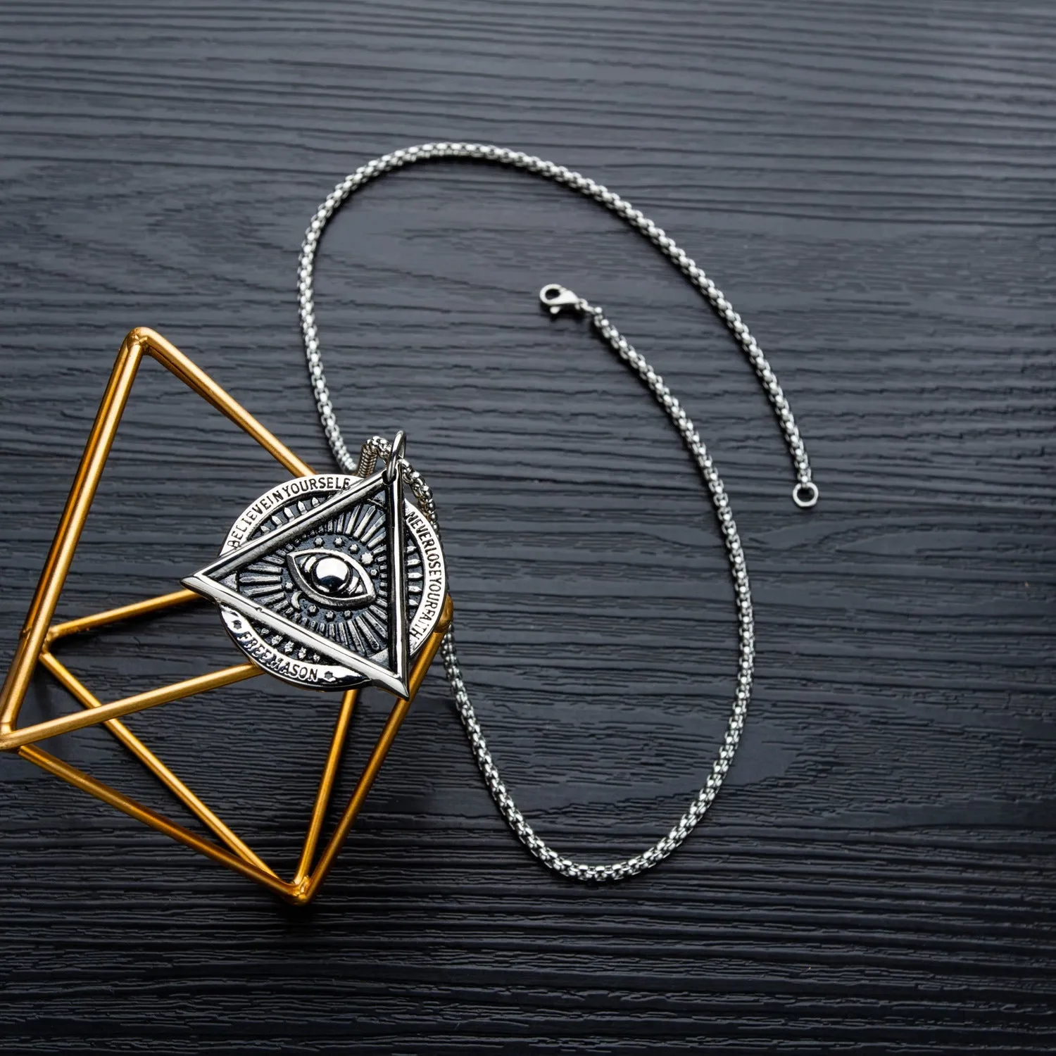 Vintage Titanium Devil's Eye Fashion Punk Pendant