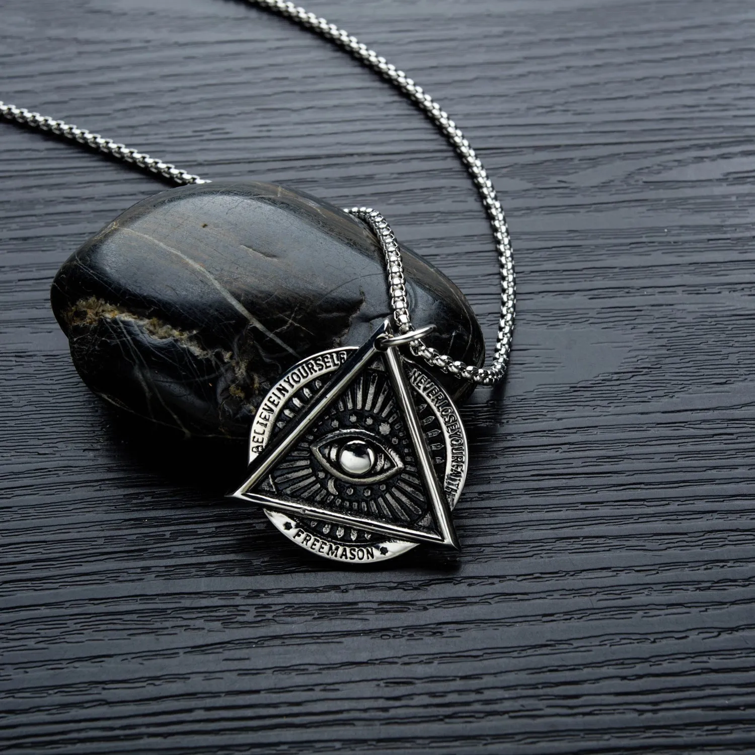 Vintage Titanium Devil's Eye Fashion Punk Pendant