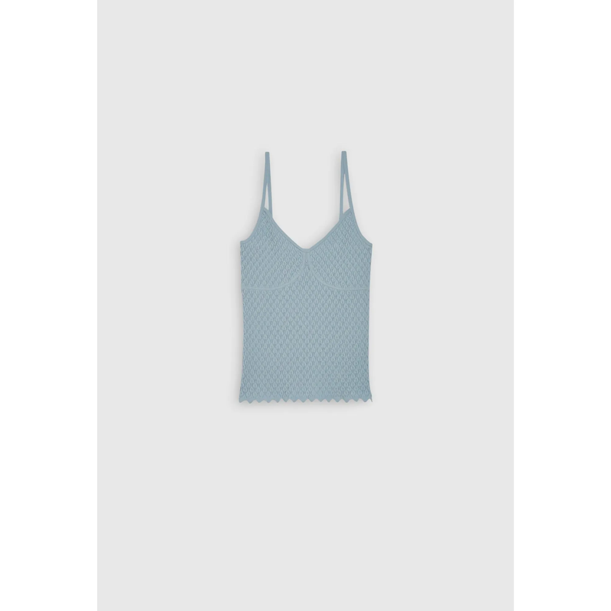 Women Fancy Knitted Tank Top - Blue
